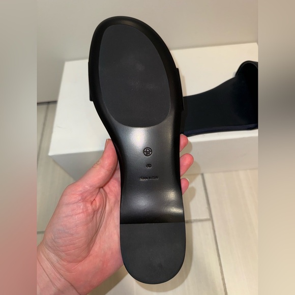 The Row Combo Satin Slide Sandal, 40, Navy - Picture 9 of 9